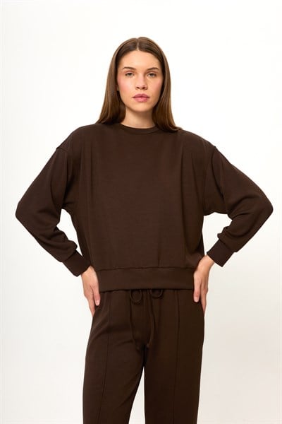 Bisiklet Yaka Modal Sweatshirt