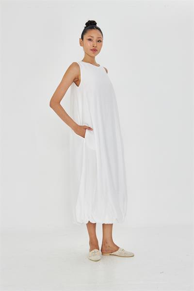 Sıfır Kol Balon Etekli Elbise