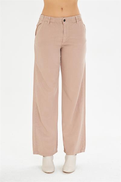 Elastik Bel Bol Paça Soft Pantolon - Mocha