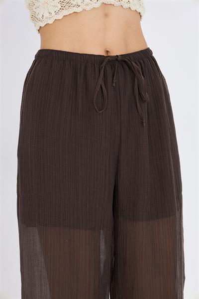 Elastik Bel İnce Bol Paça Pantolon