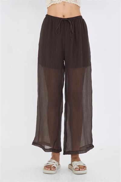 Elastik Bel İnce Bol Paça Pantolon