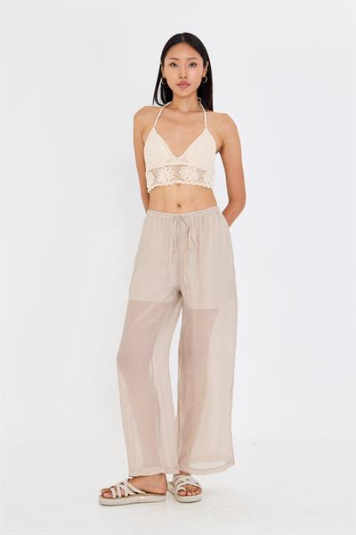 Elastik Bel İnce Bol Paça Pantolon