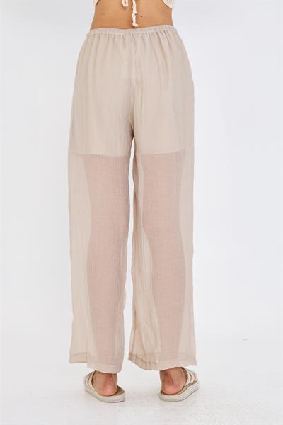 Elastik Bel İnce Bol Paça Pantolon