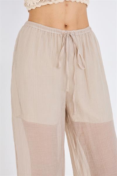 Elastik Bel İnce Bol Paça Pantolon