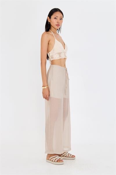 Elastik Bel İnce Bol Paça Pantolon