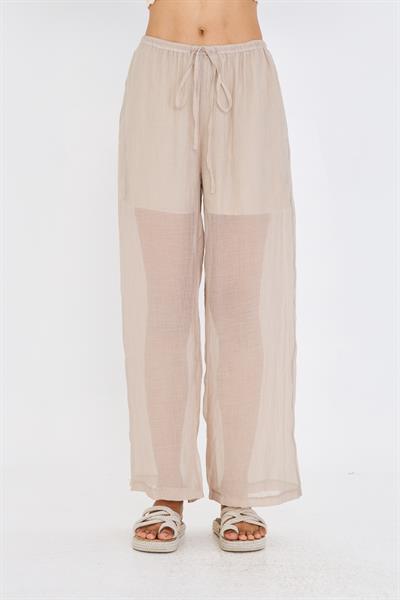 Elastik Bel İnce Bol Paça Pantolon