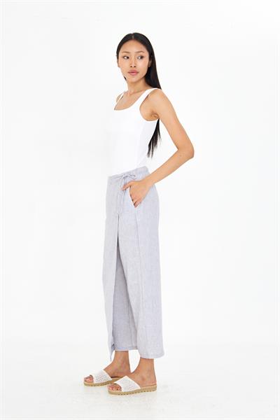 Etek Detaylı Keten Görünümlü Pantolon