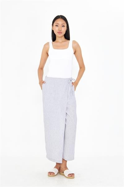 Etek Detaylı Keten Görünümlü Pantolon