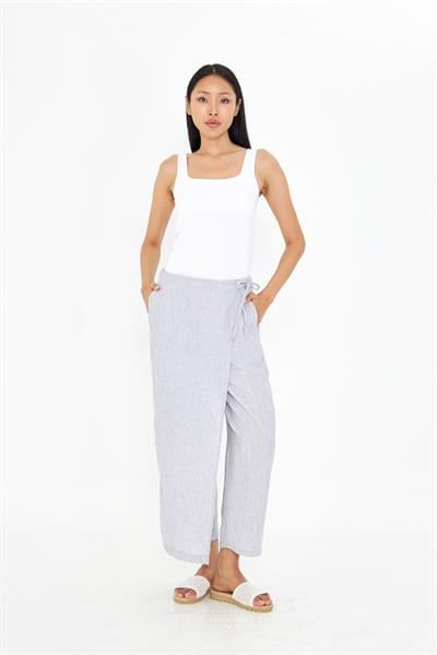 Etek Detaylı Keten Görünümlü Pantolon