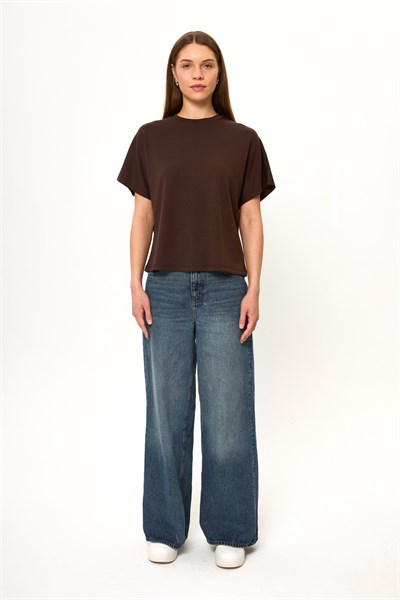 Düşük Omuz Modal Tişört