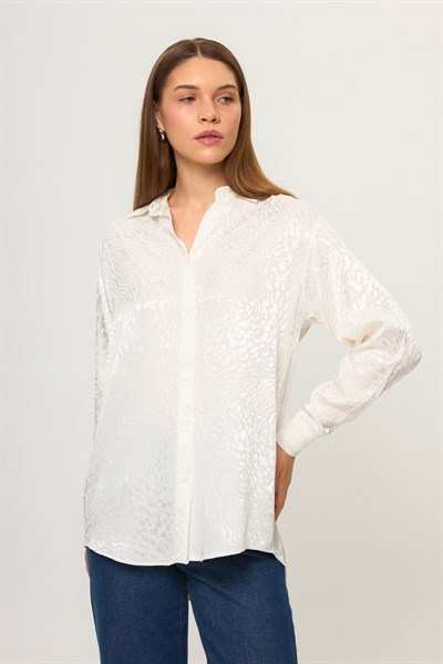 Jakarlı Saten Gömlek