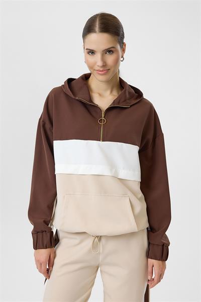 Üç Renkli Fermuarlı Atlas Sweatshirt