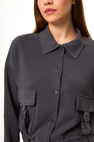 Cepli Çıtçıtlı Modal Ceket