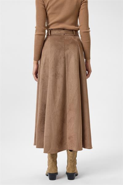 Yırtmaçlıı Uzun Süet Etek