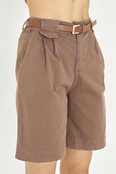 Kemerli Bermuda Şort