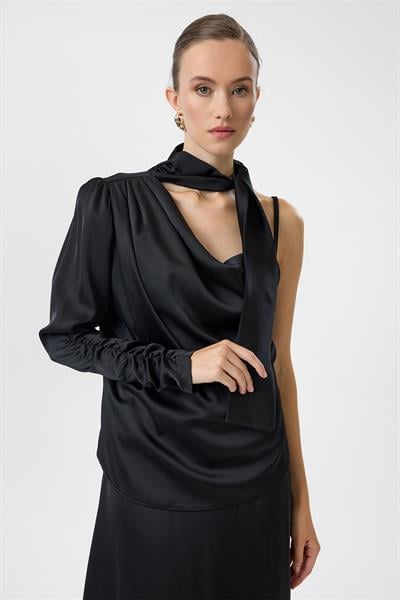 Tek Omuzlu Saten Bluz
