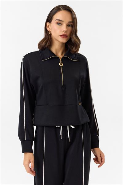 Yarım Fermuarlı Modal Sweatshirt