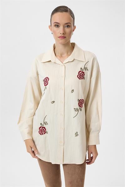 Gül Nakışlı Gömlek