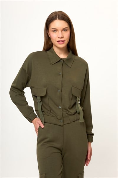 Cepli Çıtçıtlı Modal Ceket