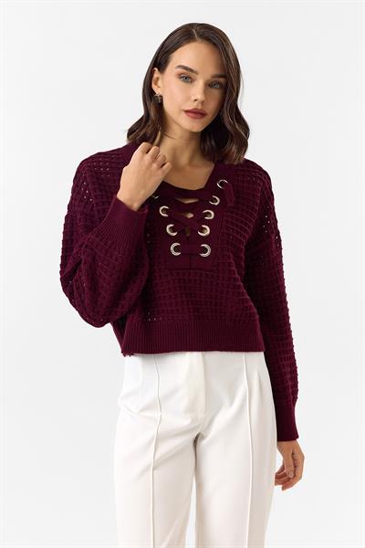 Kuş Gözlü Bağcıklı Kazak