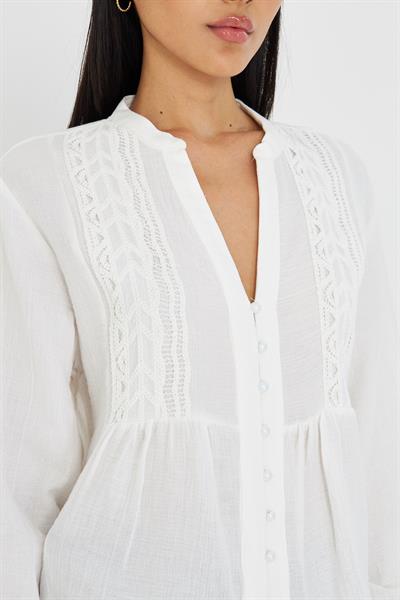 Hakim Yaka Dantelli Gömlek