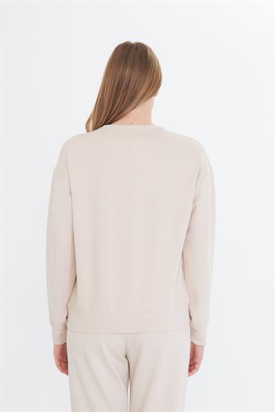 Kalpli Taş Baskılı Sweatshirt 