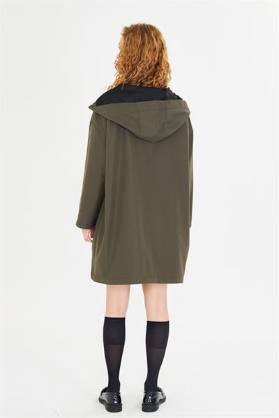 Kapüşonlu Suya Dayanıklı Trençkot 