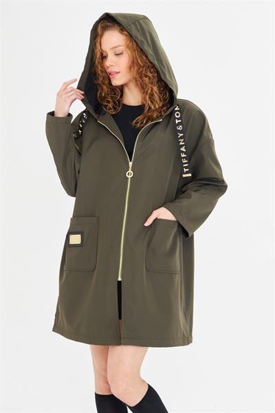 Kapüşonlu Suya Dayanıklı Trençkot 