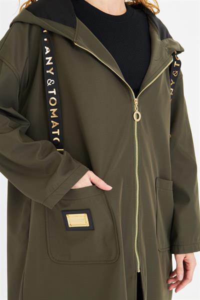 Kapüşonlu Suya Dayanıklı Trençkot 