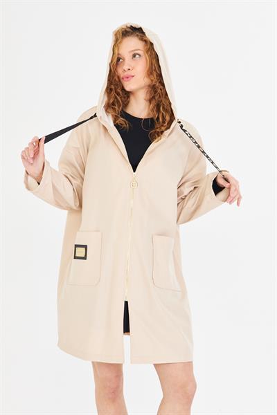 Kapüşonlu Suya Dayanıklı Trençkot 