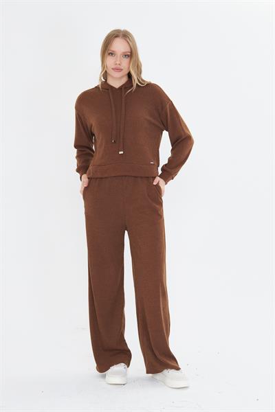 Kapüşonlu Triko Sweatshirt 