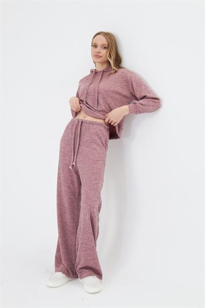 Kapüşonlu Triko Sweatshirt 