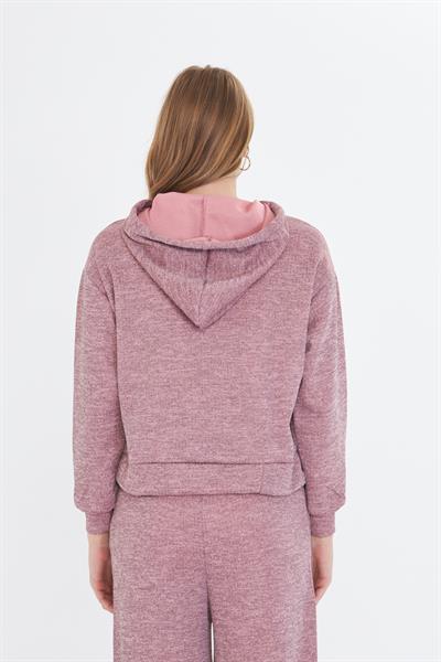Kapüşonlu Triko Sweatshirt 