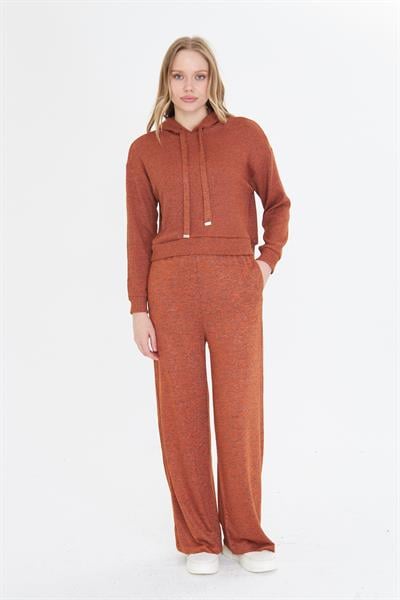 Kapüşonlu Triko Sweatshirt 