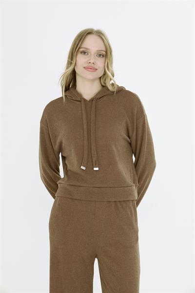Kapüşonlu Triko Sweatshirt 