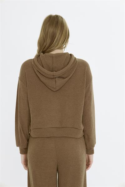 Kapüşonlu Triko Sweatshirt 