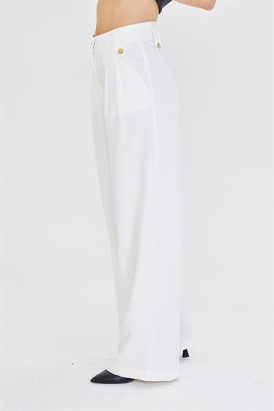 Kemeri Düğme Detaylı Atlas Pantolon 