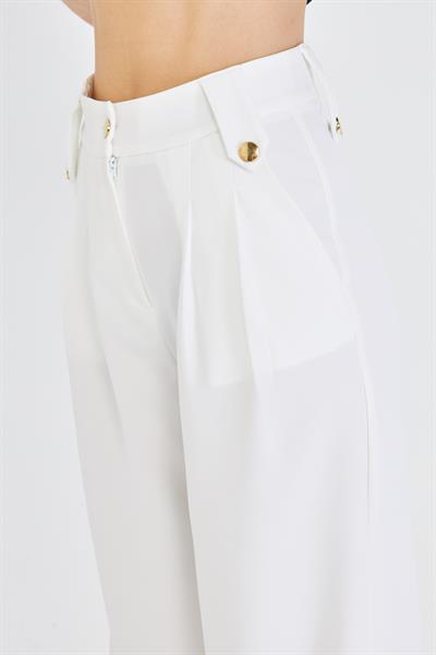 Kemeri Düğme Detaylı Atlas Pantolon 