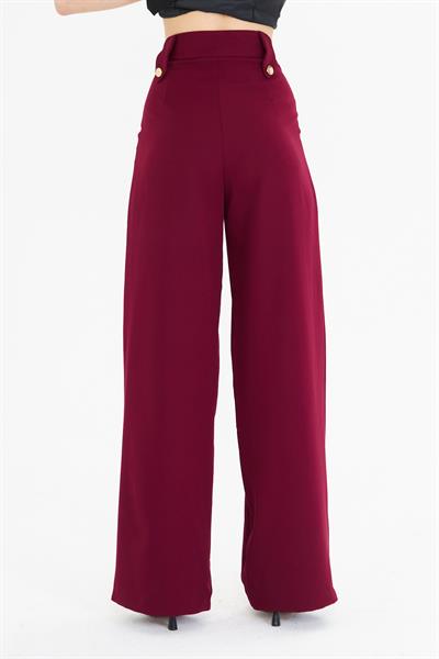 Kemeri Düğme Detaylı Atlas Pantolon 