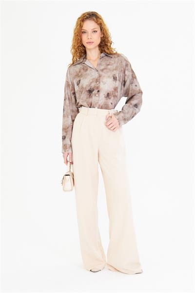 Kemeri Tokalı Atlas Pantolon 