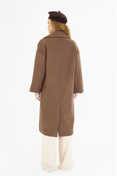 Kruvaze Fleto Cepli Kaşe Kaban 