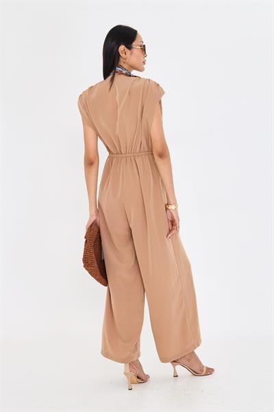 Kruvaze Yaka Sıfır Kol Tulum