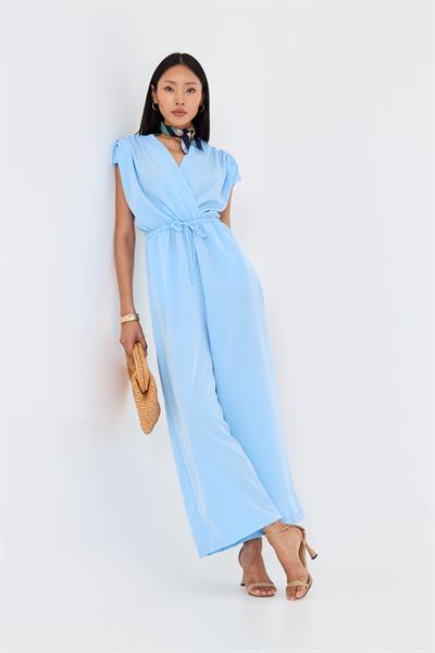 Kruvaze Yaka Sıfır Kol Tulum