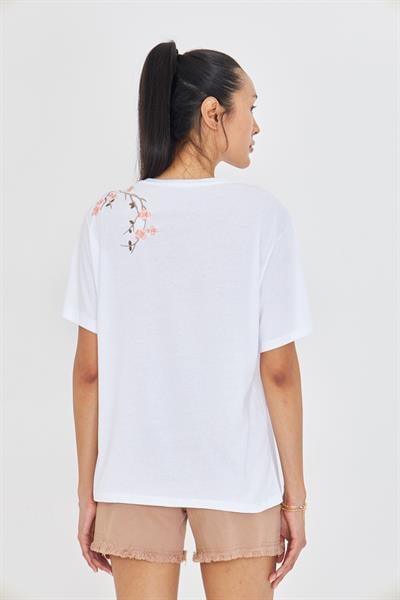 Kuş Nakışlı Süprem T-Shirt
