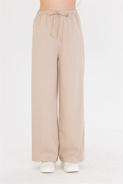 Lastikli Yandan Cepli Poliviskon Pantolon 