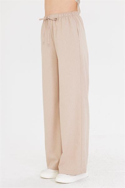 Lastikli Yandan Cepli Poliviskon Pantolon 
