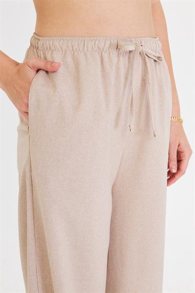 Lastikli Yandan Cepli Poliviskon Pantolon 