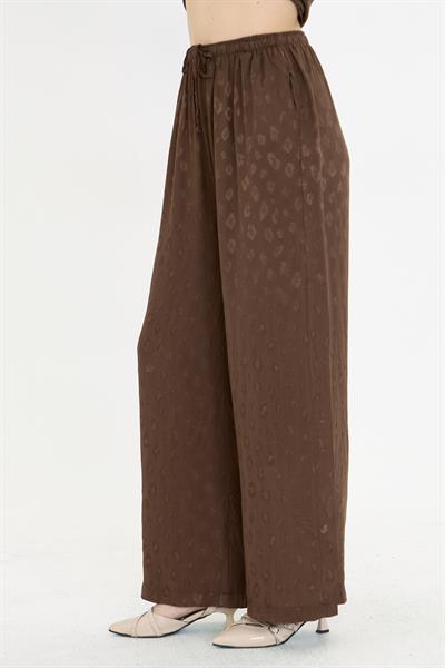 Leopar Desen Saten Pantolon 