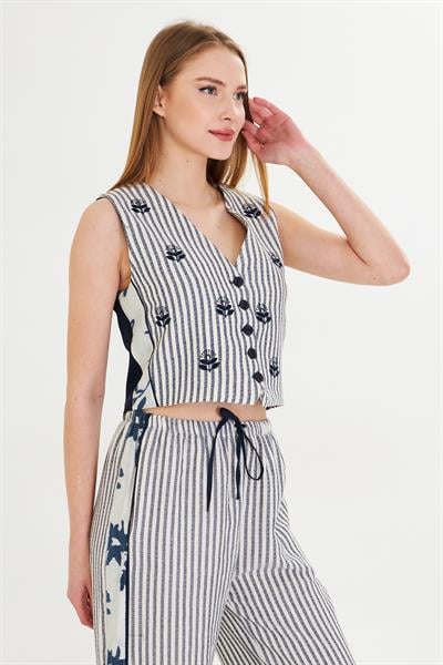 Nakışlı Poliviskon Yelek 