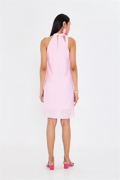 Önü Bağlamalı Sıfır Kol Elbise